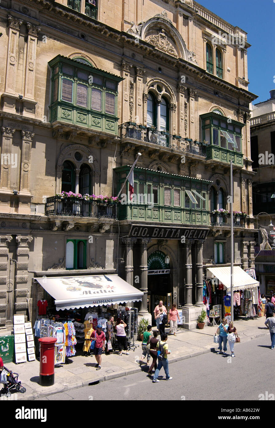 Shopping street Valletta Malta Stock Photo Alamy