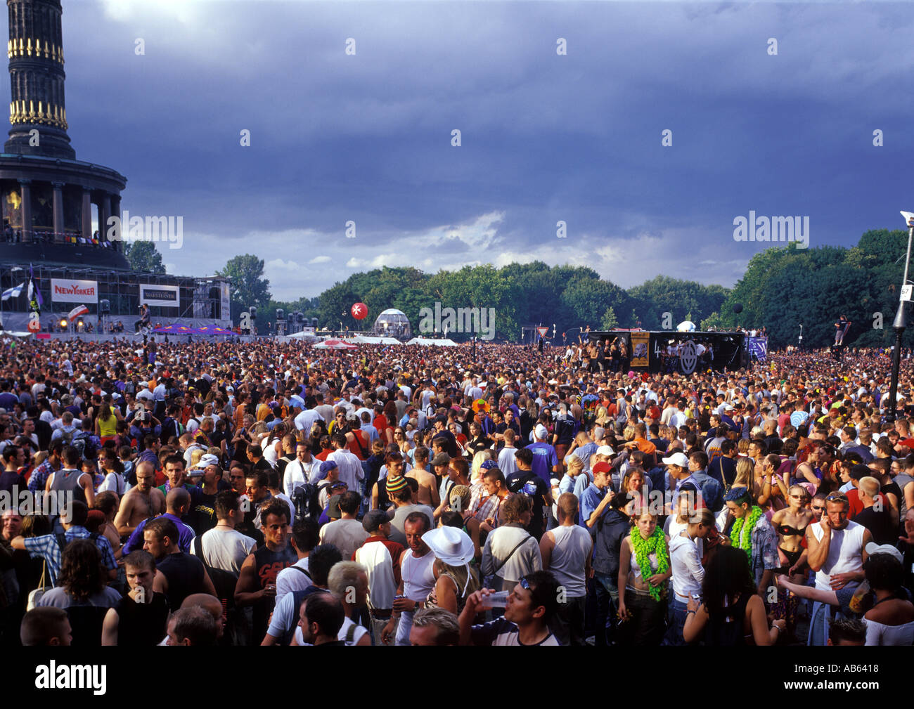 Love Parade 2003 at the Victory Column Berlin Germany Stock Photo