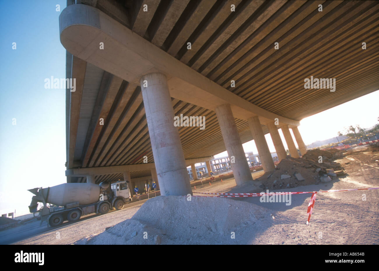 The huge pedestrian bridge under construction at the Faliro Coastal Zone Olympic Complex , Athens, Greece. Stock Photo