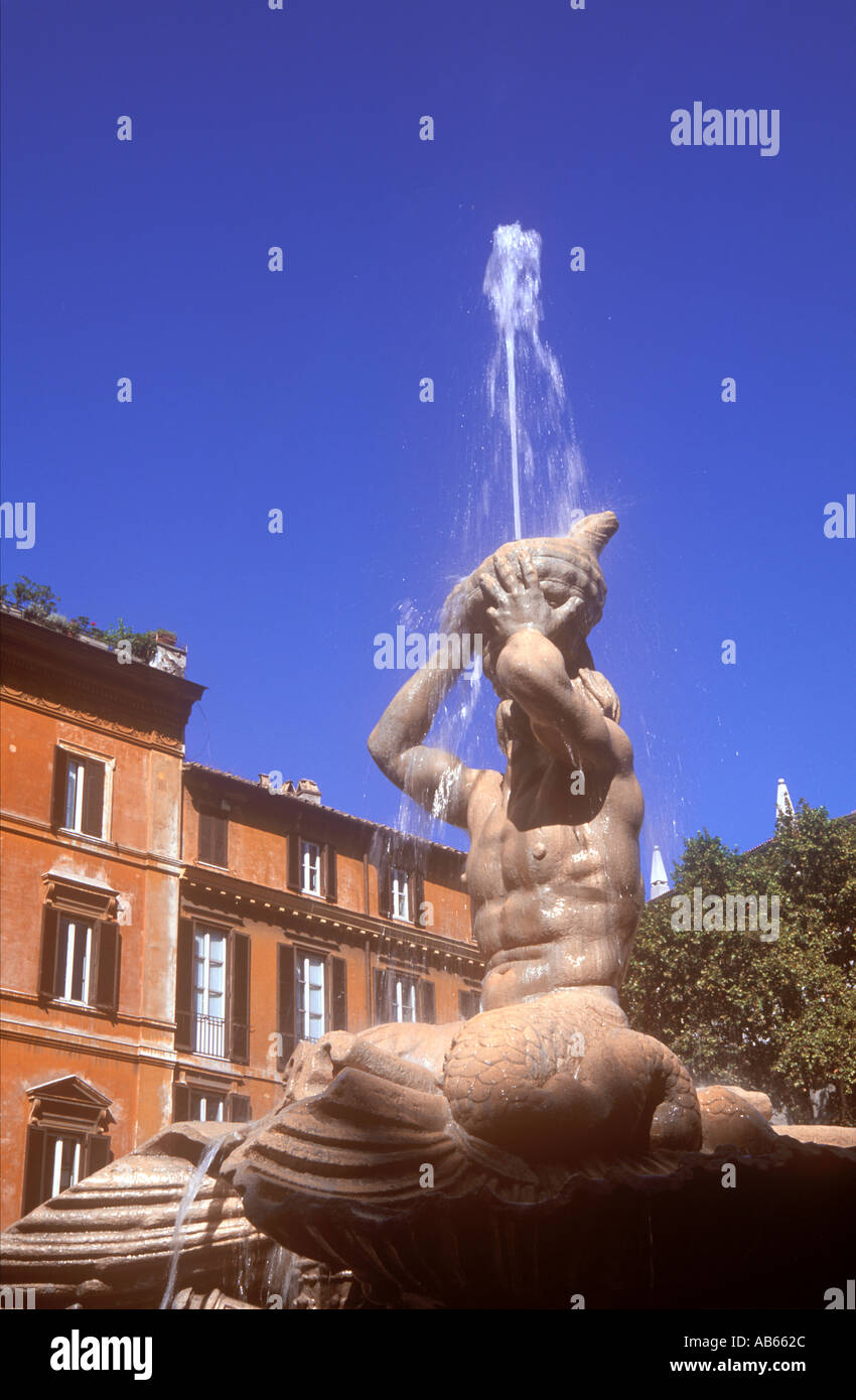 Bernini s Triton statue Piazza Barberini Rome Italy Stock Photo