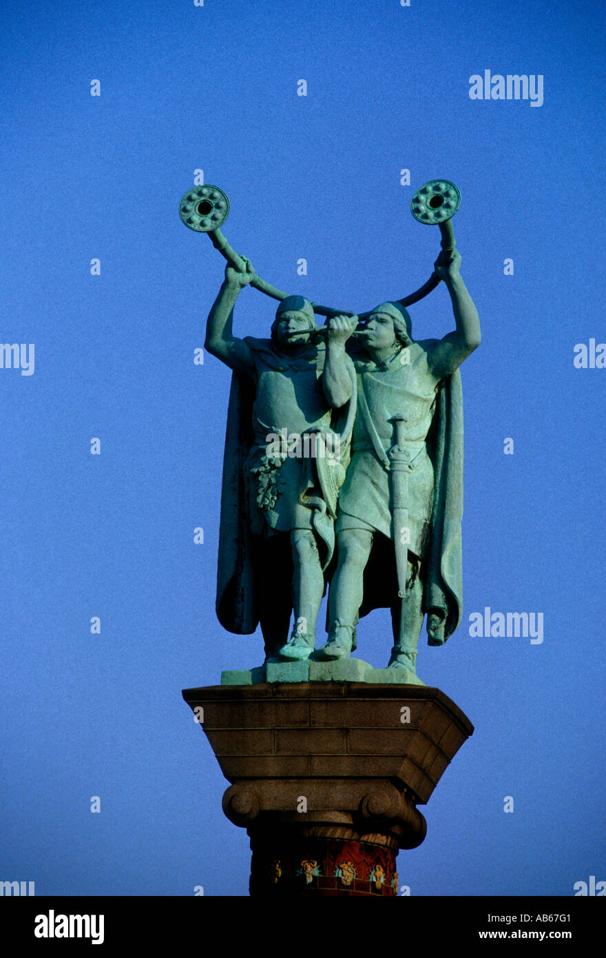Lur Blower Column, Lur Blower, Lur Blowers, Copenhagen, Denmark, Europe Stock Photo