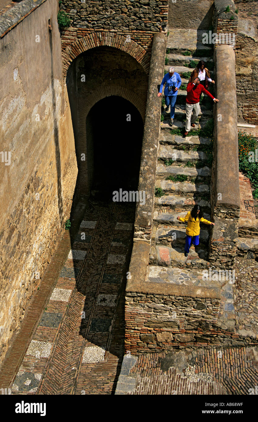 The original entrance gateway to the ancient Castillo de Gibralfaro on the hill above Málaga on the Costa del Sol Spain Stock Photo