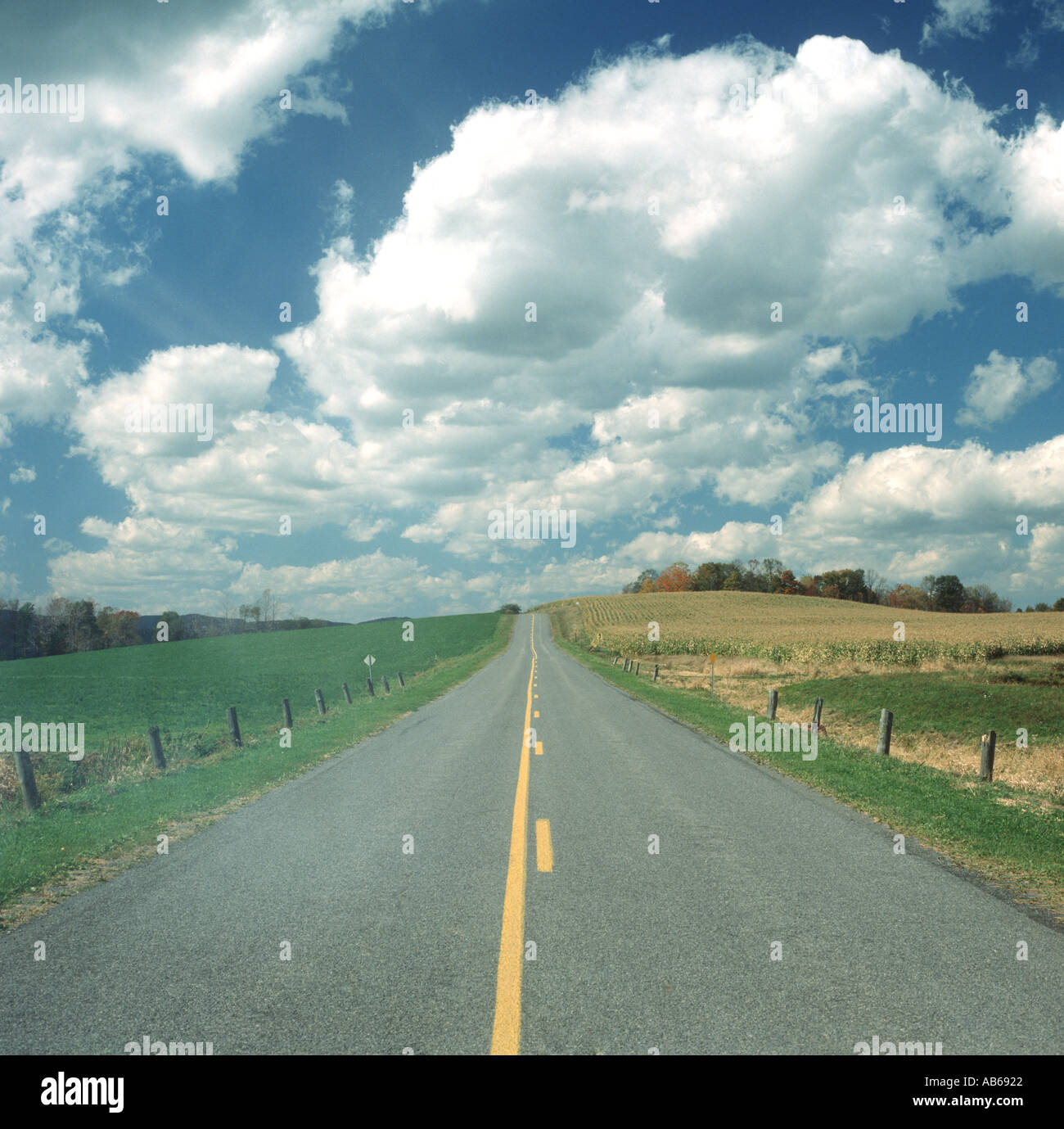 country road across farmland in New York State USA Stock Photo Alamy