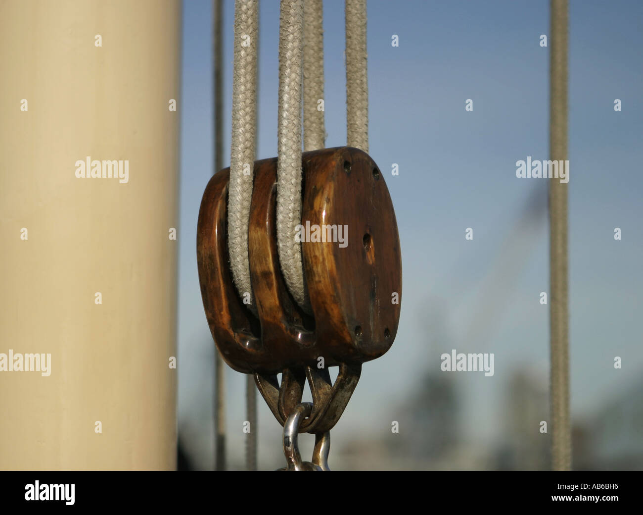 Sailing block and tackle Stock Photo Alamy