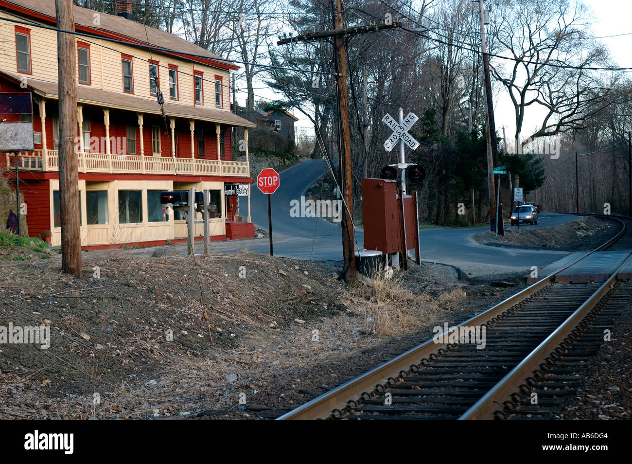 Rural railway station in Branchville Connecticut Stock Photo Alamy