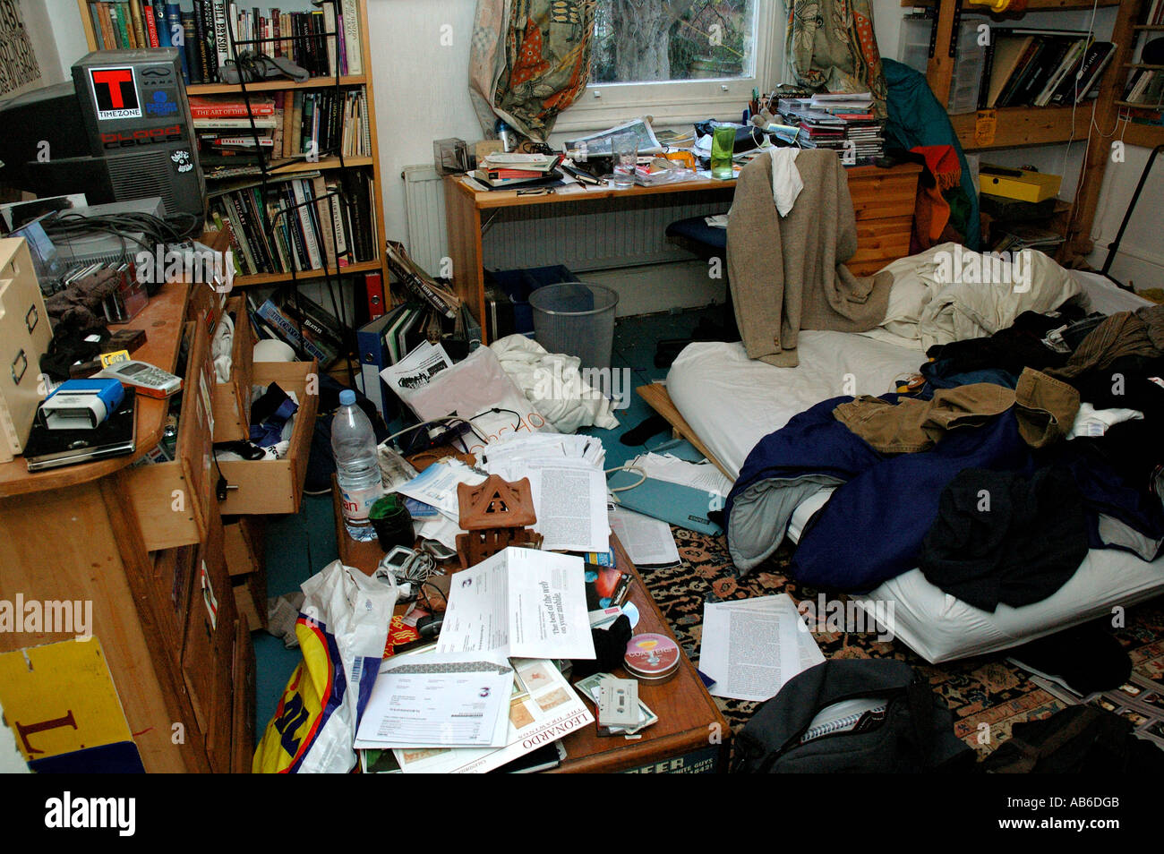 Extremely messy room of a teenage. Stock Photo