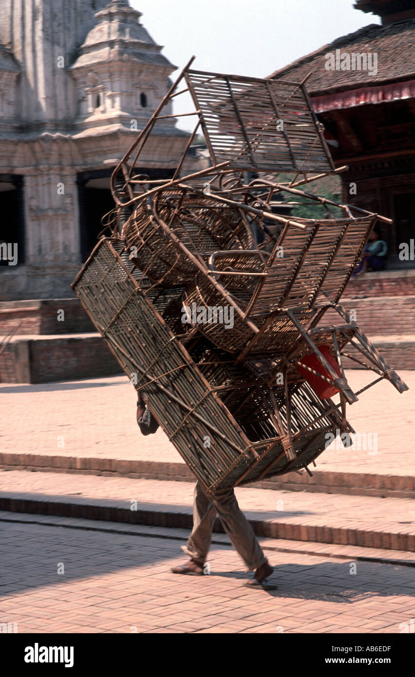 Canework seller Patan Kathmandu Nepal Stock Photo