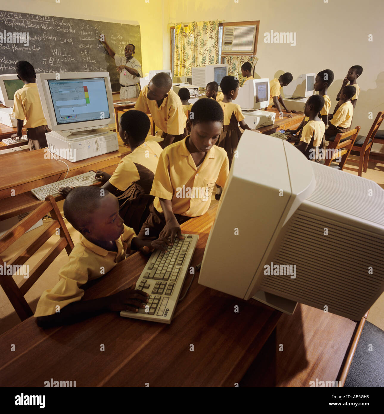 Children computers africa classroom hires stock photography and images