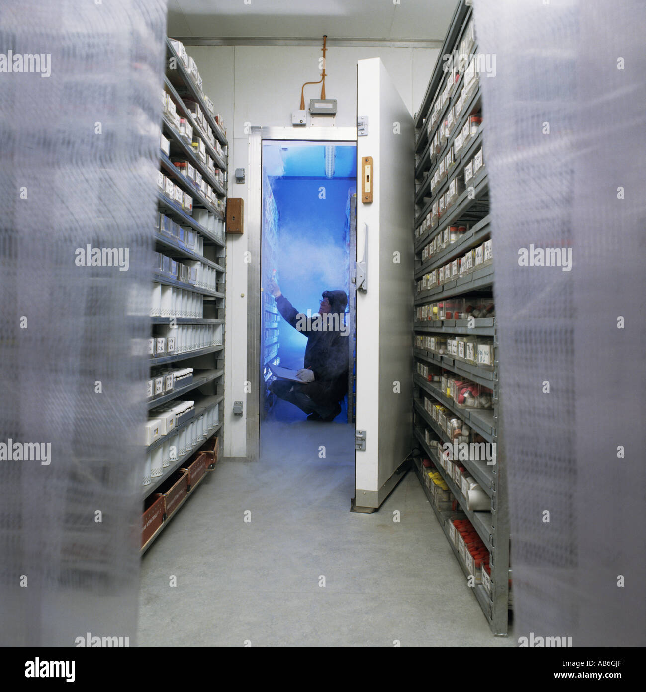 Low temperature storage room for bioscience laboratory used during the
