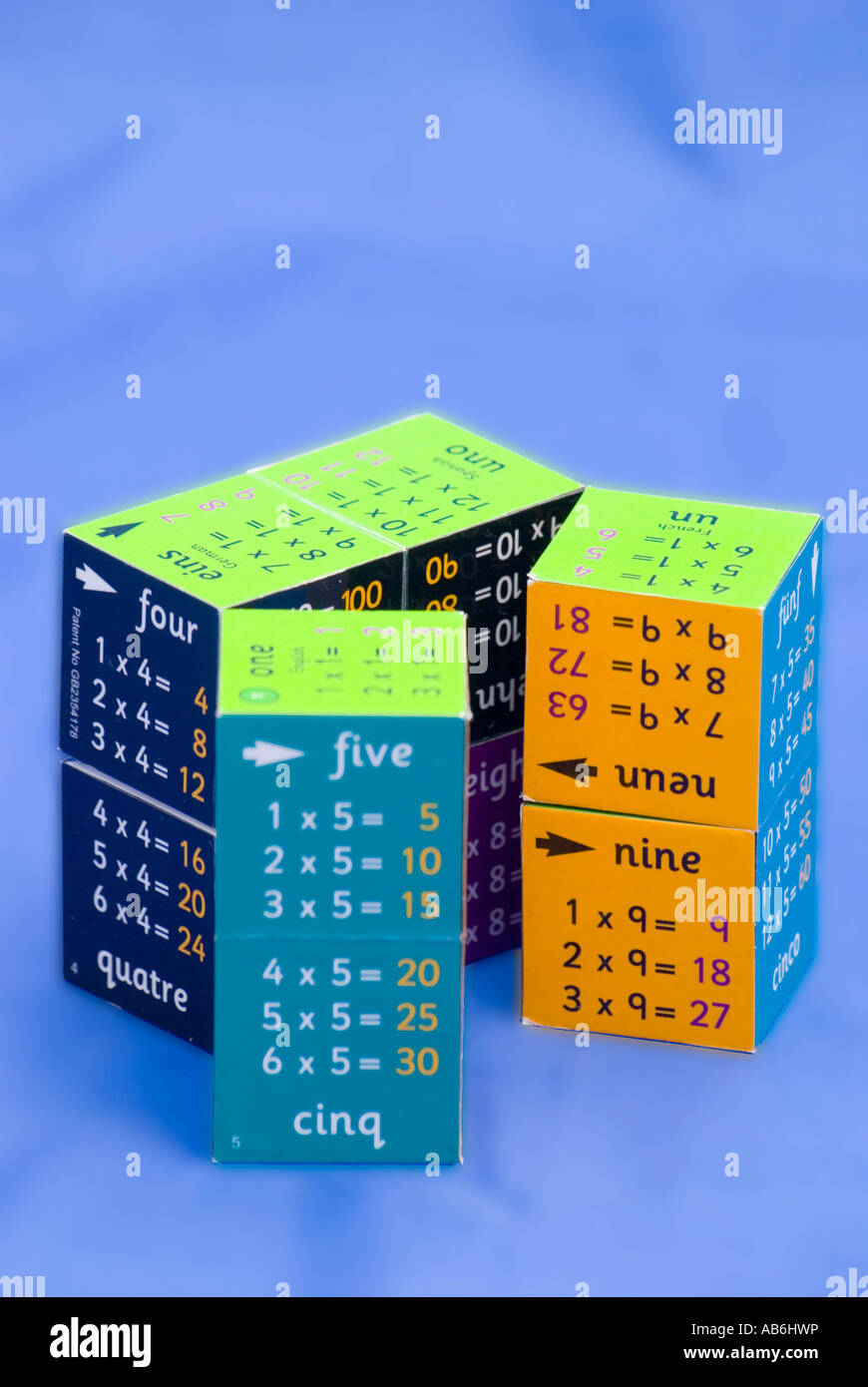 Educational tool for teaching multiplication tables Stock Photo