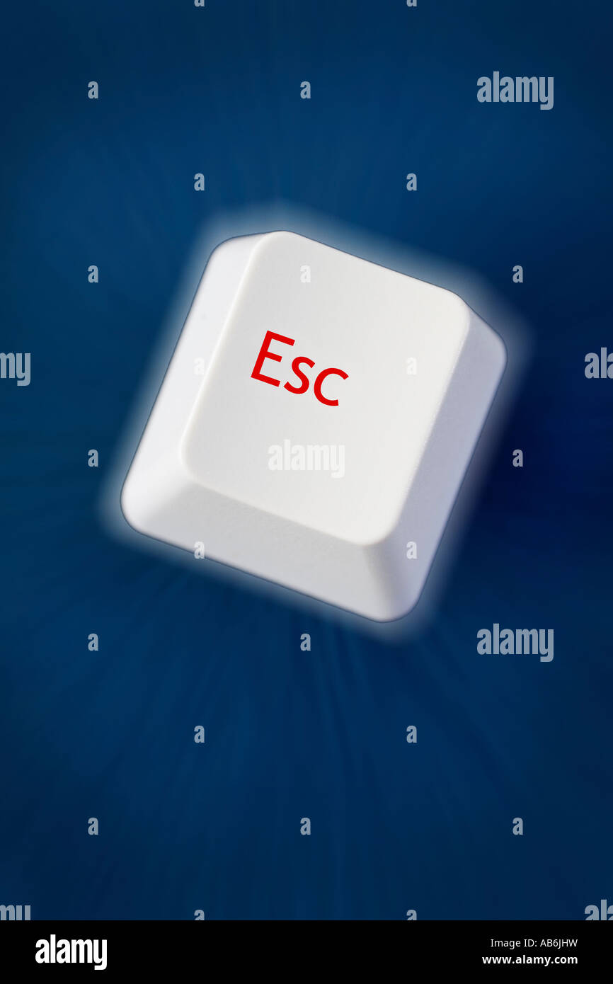 Escape button key from computer keyboard. signifying breaking out or getting away. Holiday