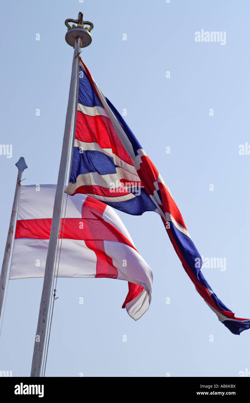 British and English Flag Stock Photo