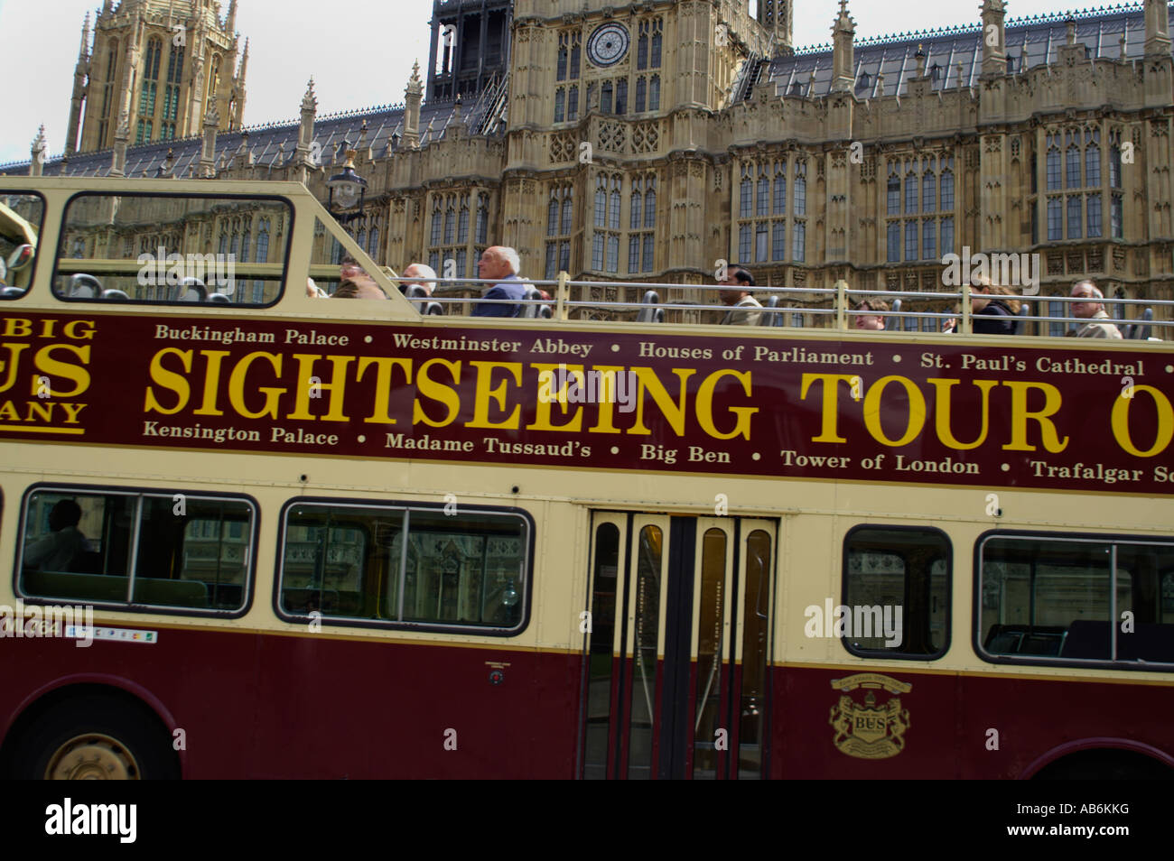 Sightseeing Bus Tours around London England UK Stock Photo