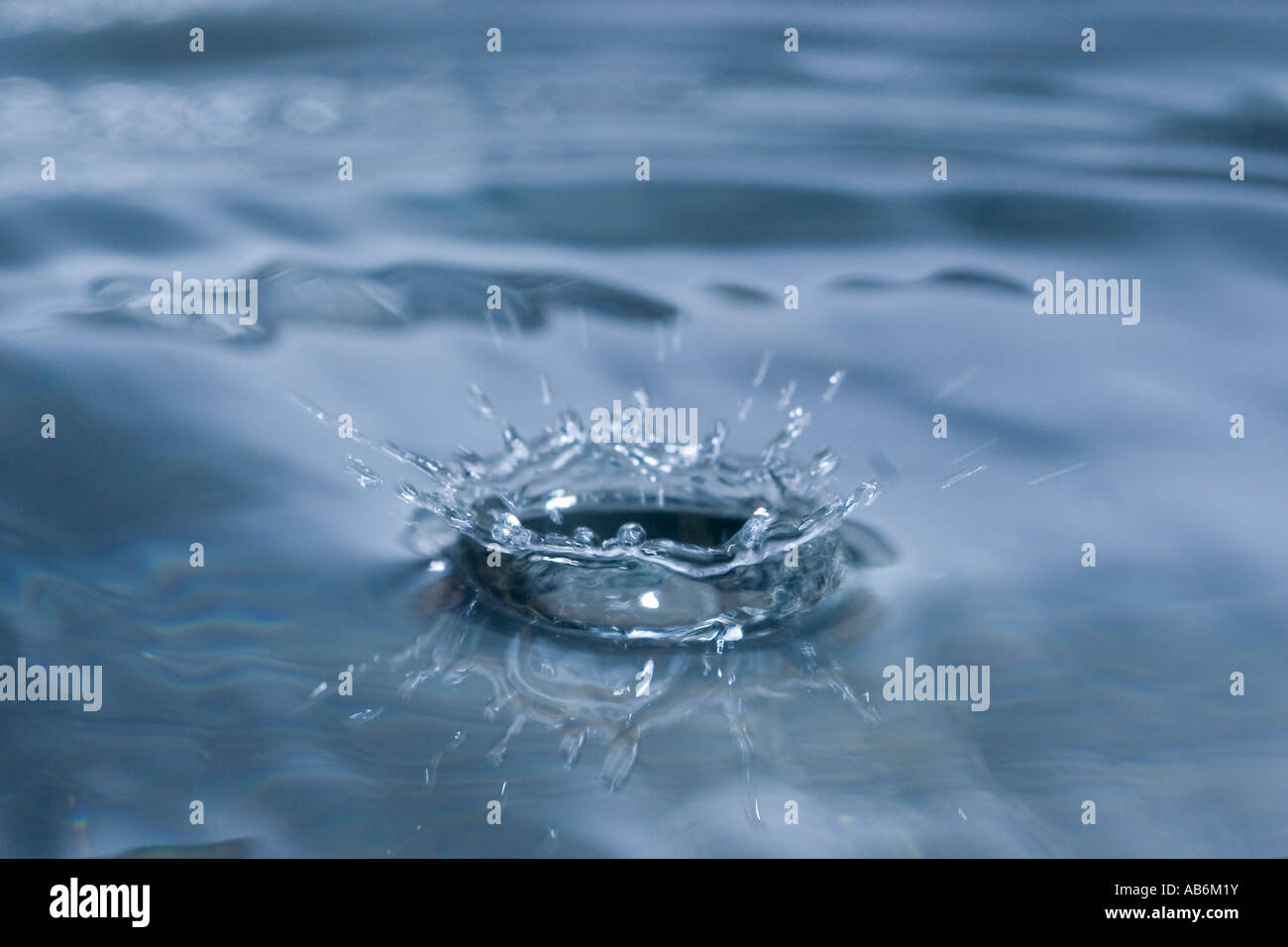 Water drop splashing into water Stock Photo - Alamy