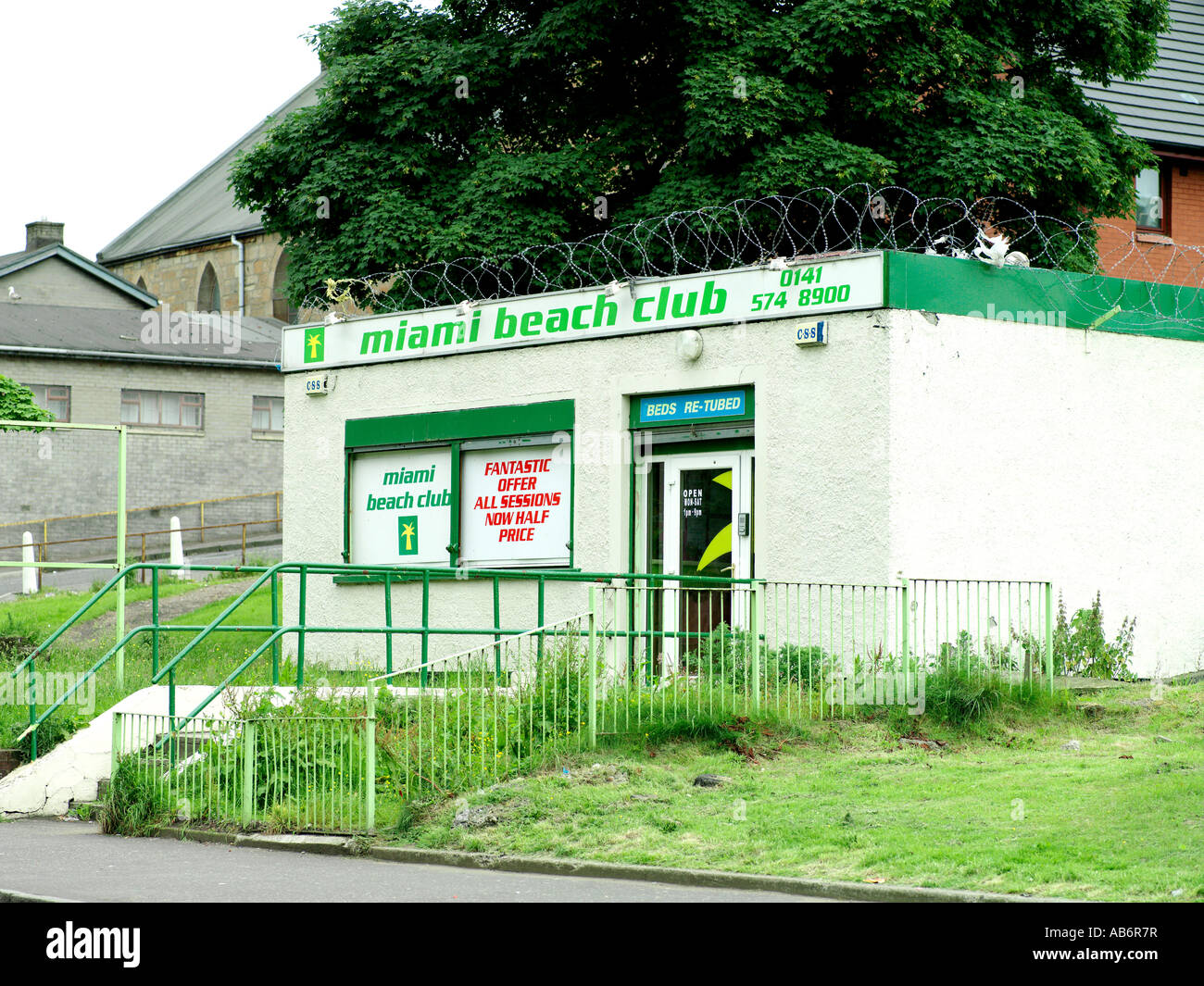 Miami Beach Club sun bed shop Stock Photo Alamy