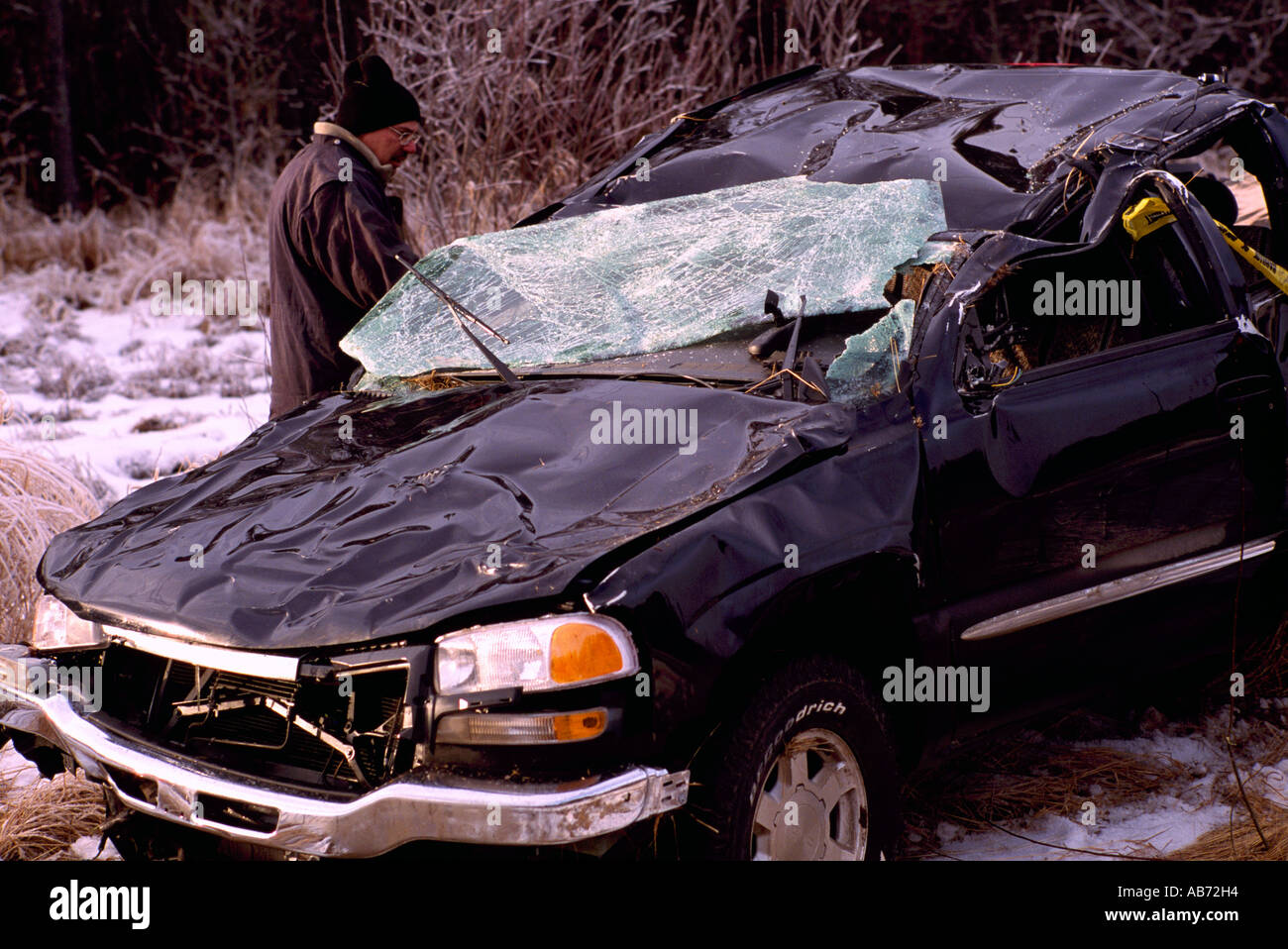 Smashed Car Crash, Car Accident Damage, Highway Road Traffic Accident