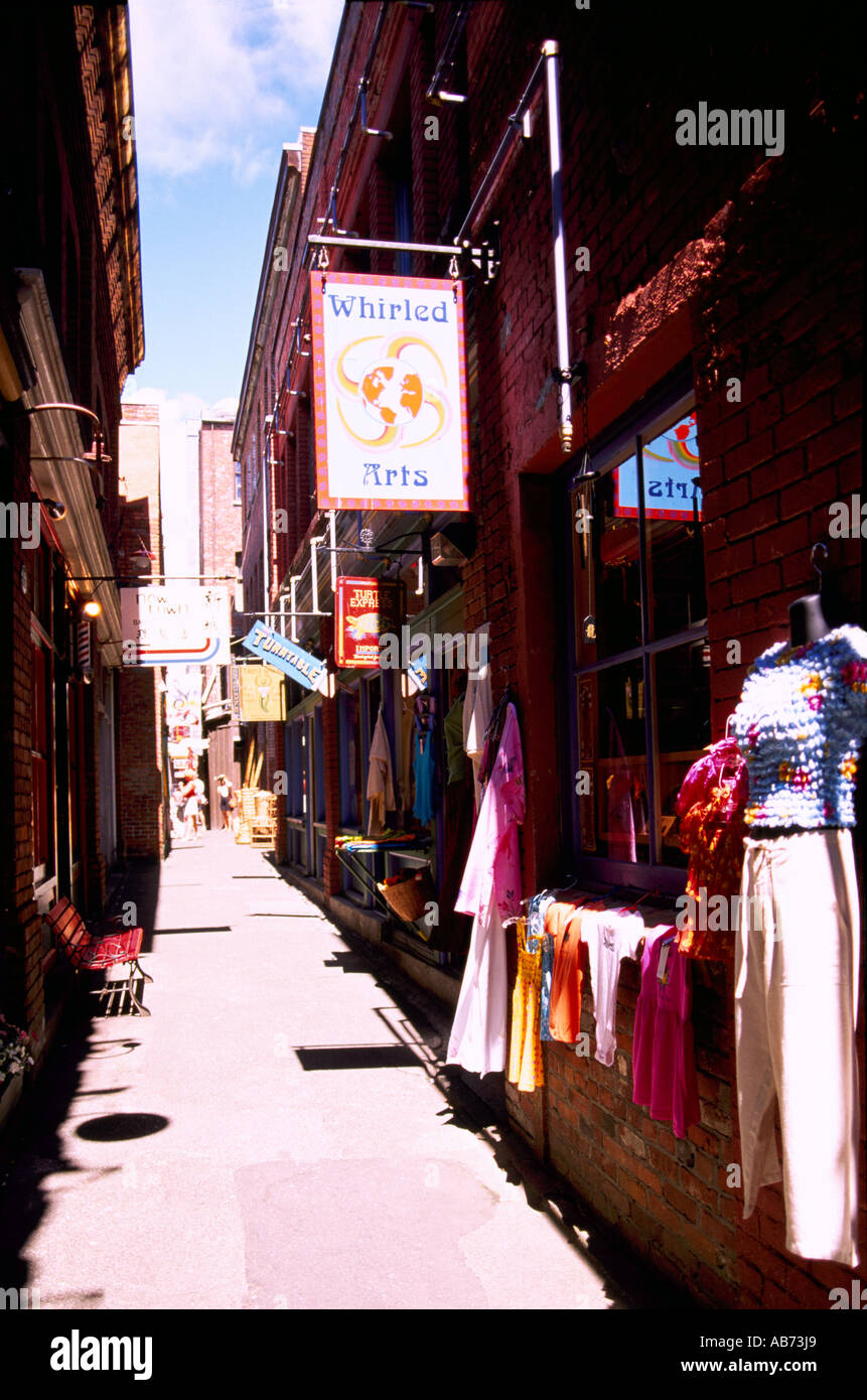 Chinatown, Victoria, BC, Vancouver Island, British Columbia, Canada - 'Fan Tan' Alley Shops and Stores, Downtown Stock Photo