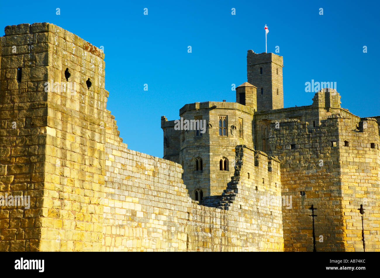 England Northumberland Warkworth Castle. Warkworth Castle, a