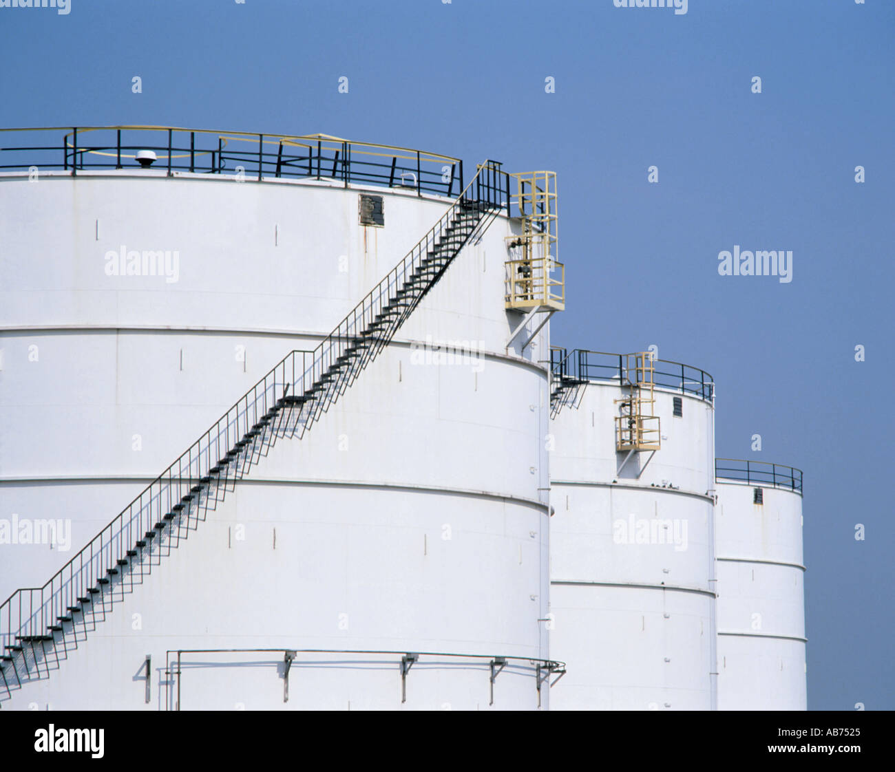 Storage tanks at a petrochemical works, Billingham, Teesside, Cleveland, England, UK. Stock Photo