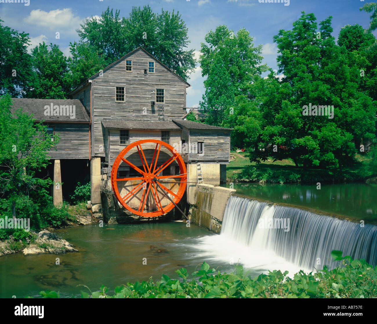 water mill at Pigeon Forge Tennessee USA Stock Photo