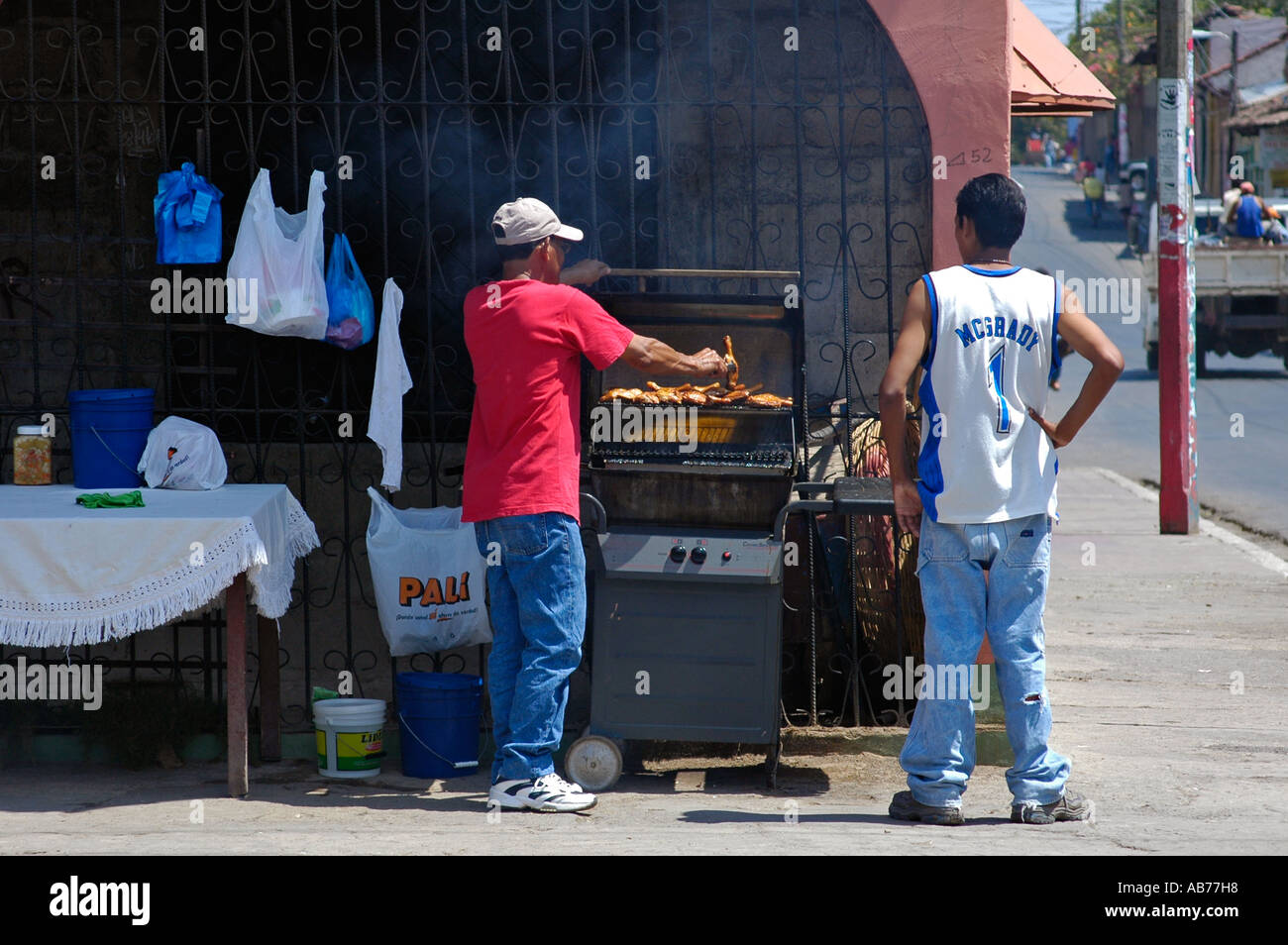 Street food vendors, Granada, Nicaragua, Central America Stock Photo