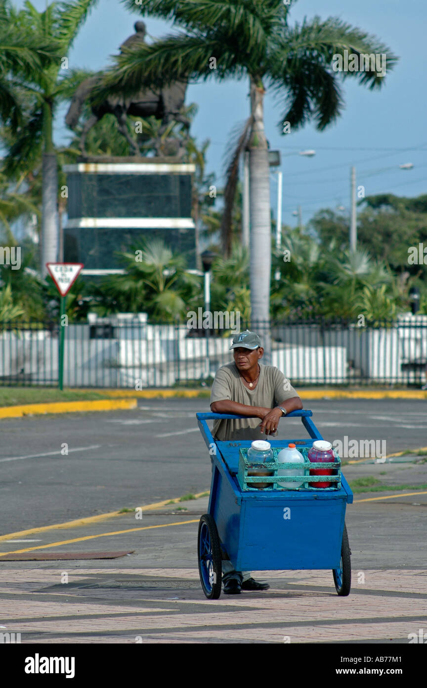 Street vendors in central area of Managua, capital of Nicaragua, Central America Stock Photo