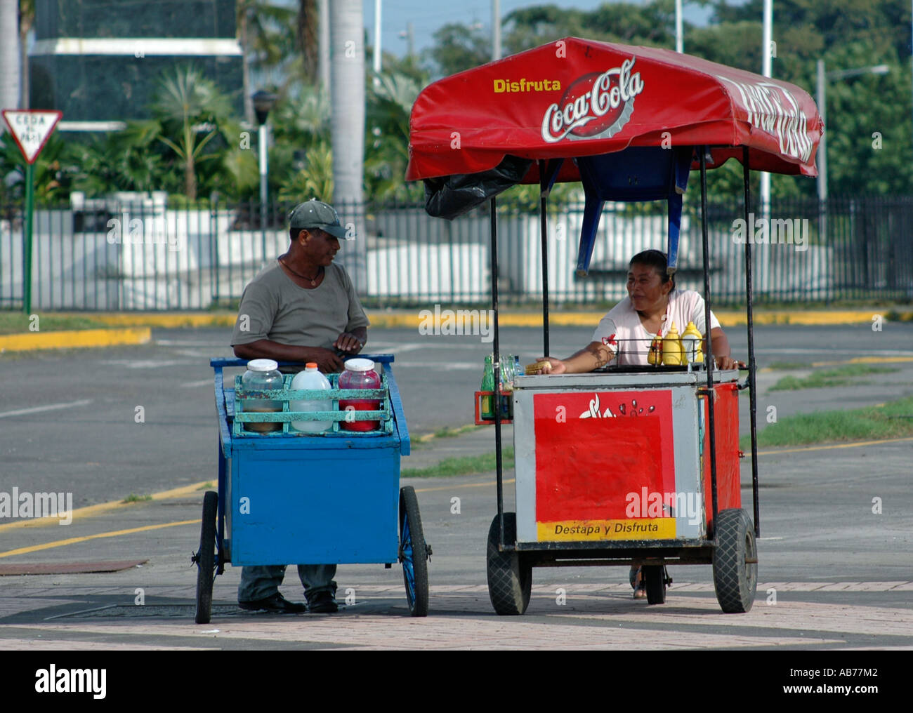 Street vendors in central area of Managua, capital of Nicaragua, Central America Stock Photo