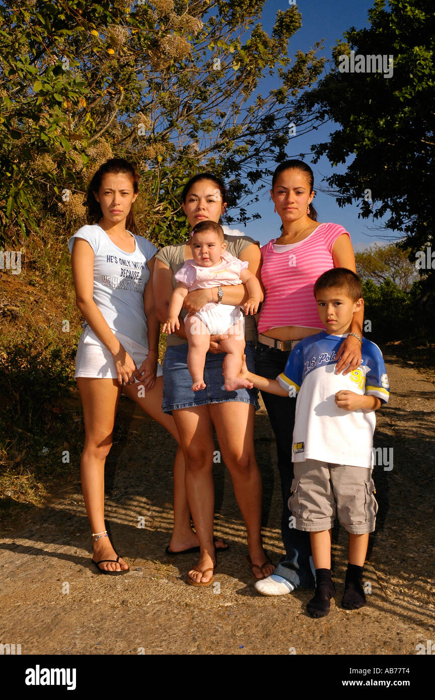 Typical Costa Rican family members, Costa Rica, Central America Stock ...