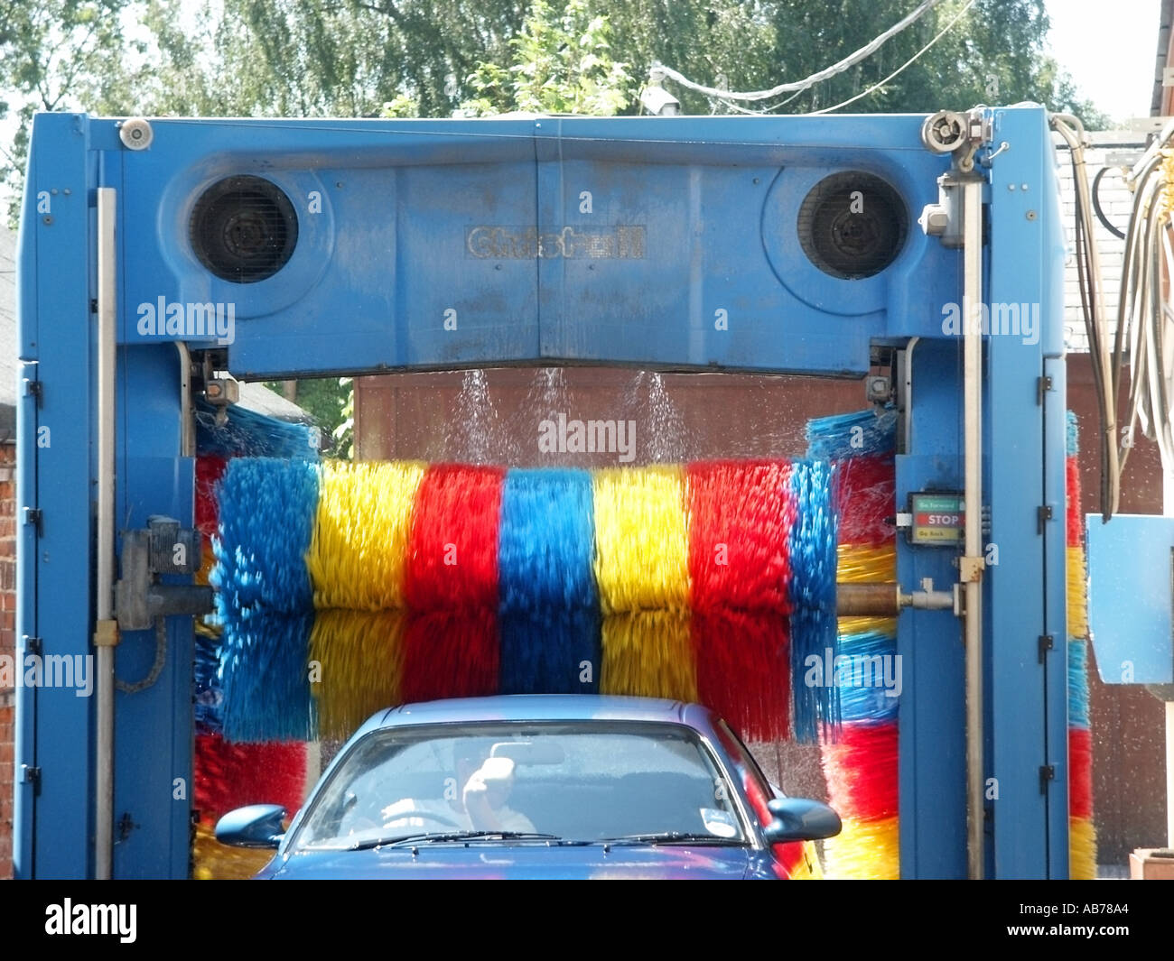 Colourful car wash brushes Stock Photo Alamy