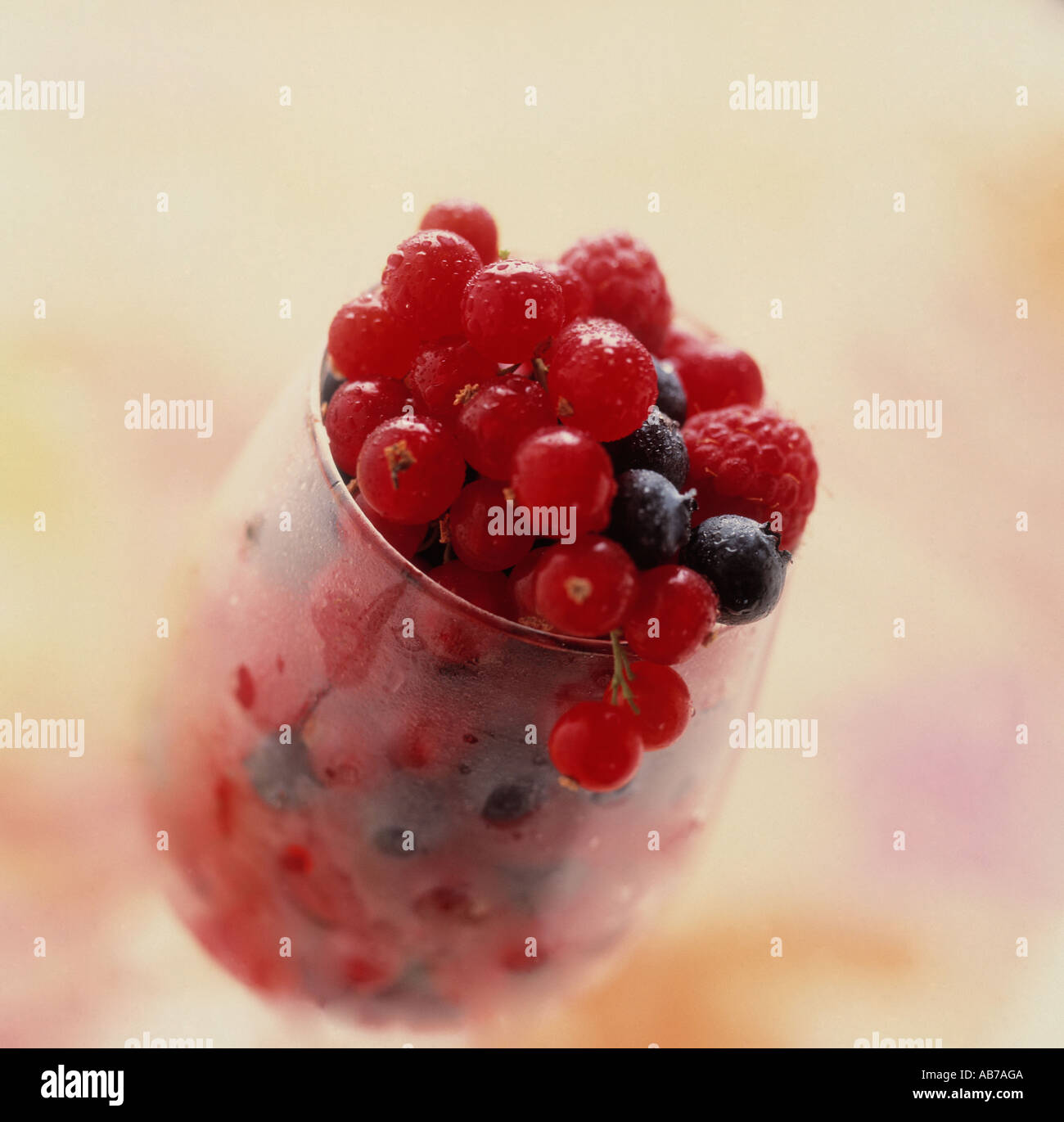 Summer fruit in glass Stock Photo