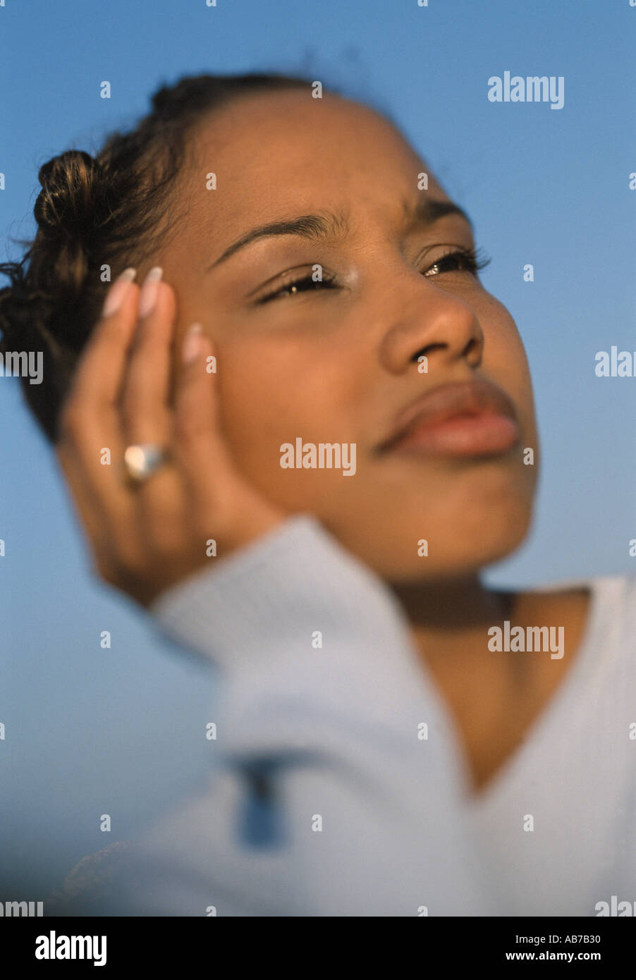 African woman sky portrait hi-res stock photography and images - Alamy