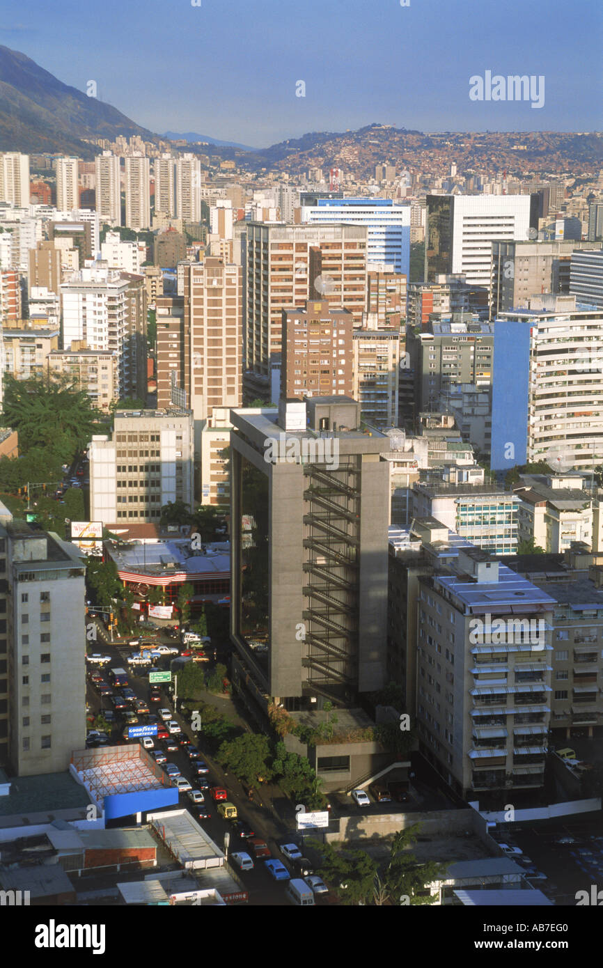 Overview of Caracas and surrounding hillsides in Venezuela Stock Photo