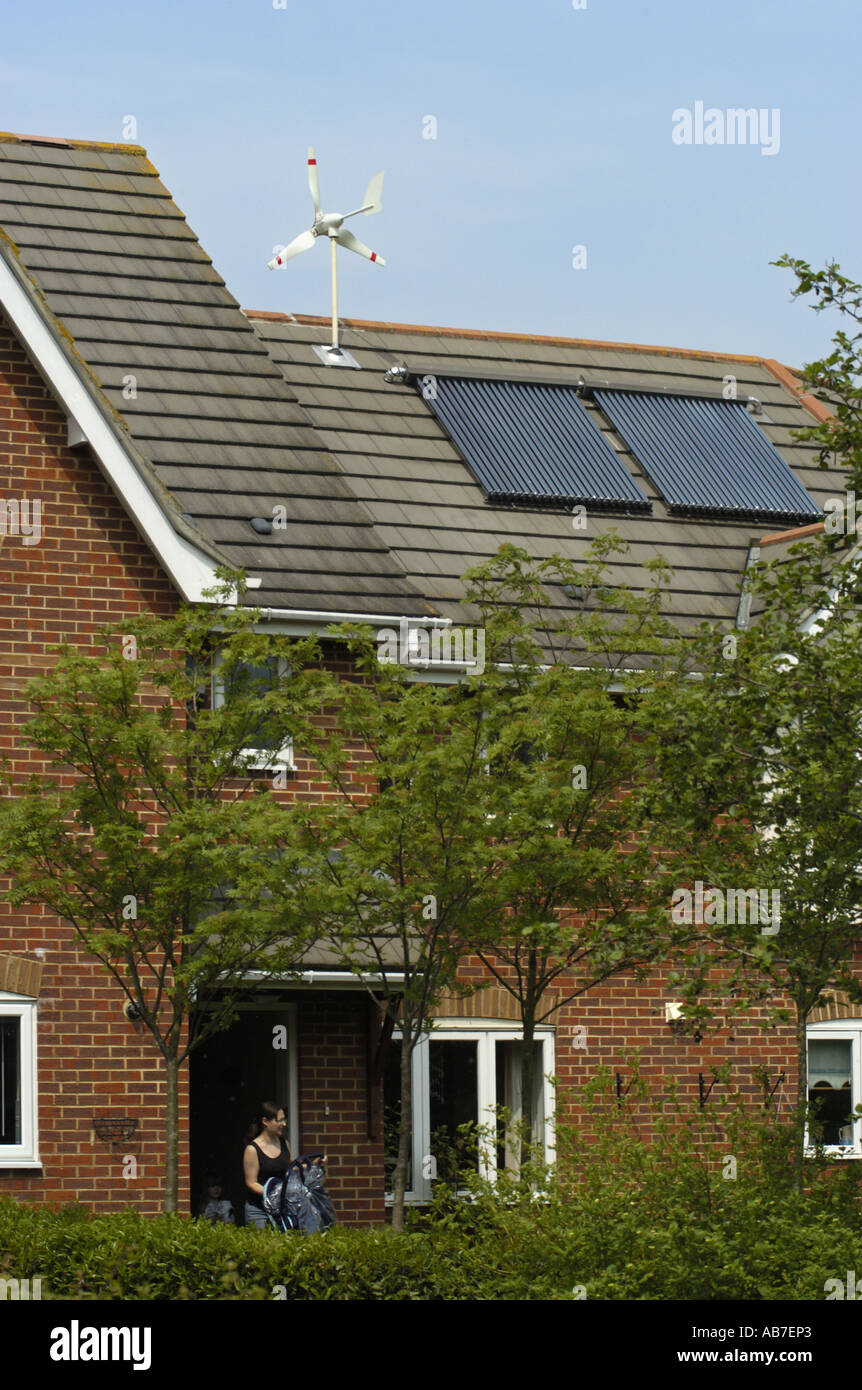 Micro Wind Turbine Solar Voltaic and Evacuated solar tubes on roof of ...