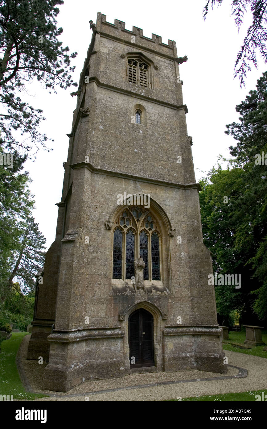 Norman tower of Elkstone church Cotswolds UK Stock Photo 4179016 Alamy