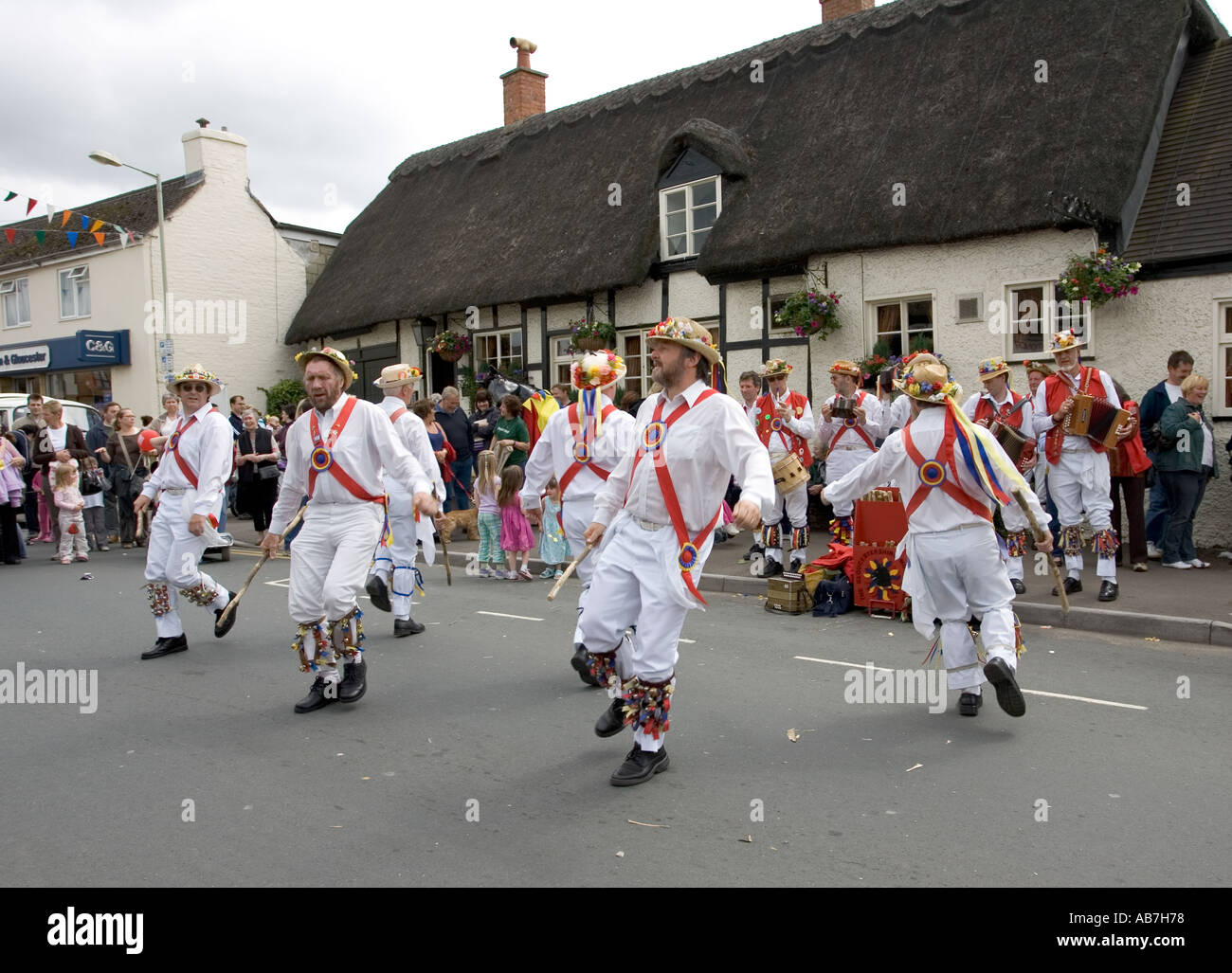 Gloucestershire Morris Men dancing Cleeve Flower Day near
