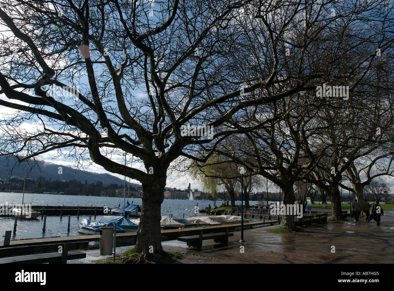 Lake of Zurich Seefeld, Seequai Stock Photo