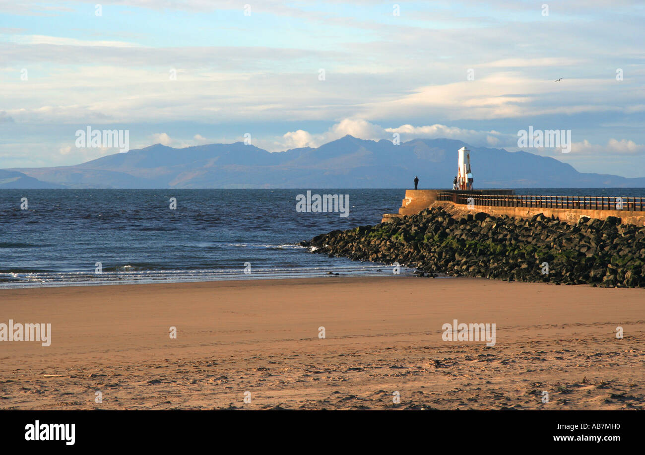 The island of Arran from Ayr Stock Photo Alamy