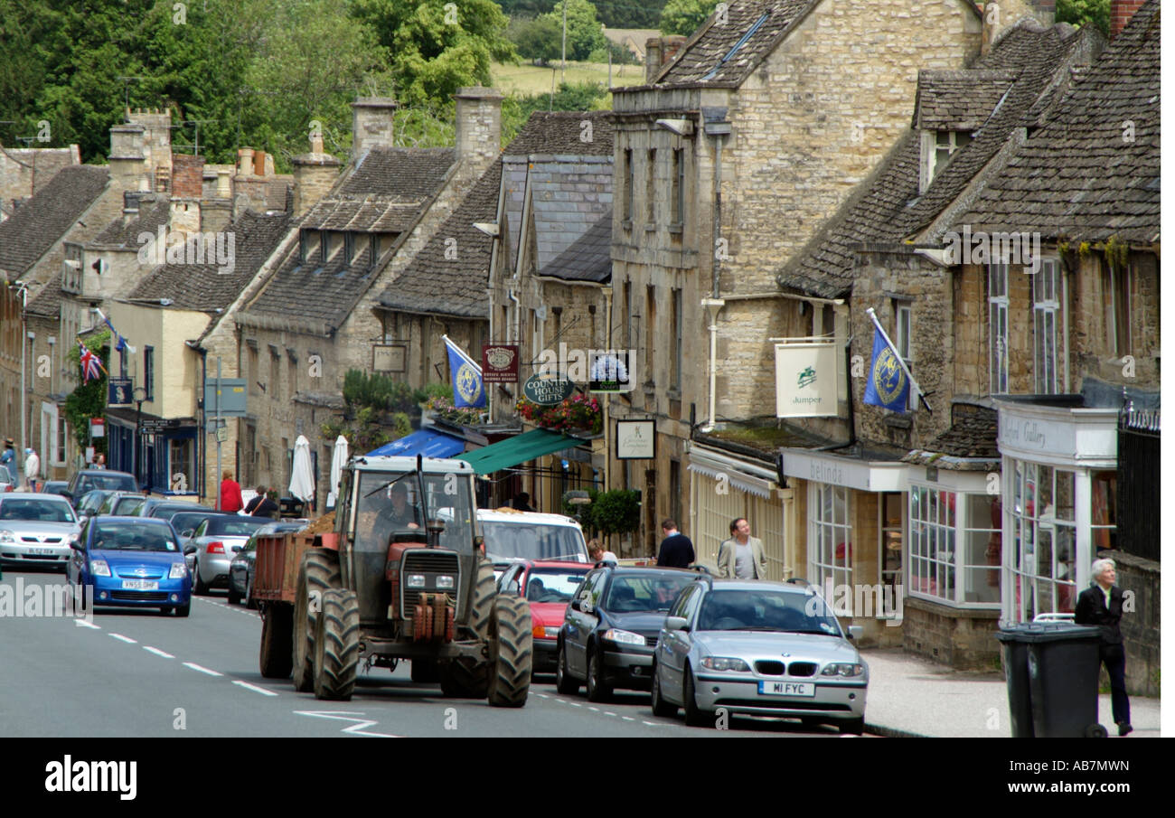 Burford Oxfordshire England UK Town centre and the main street Stock