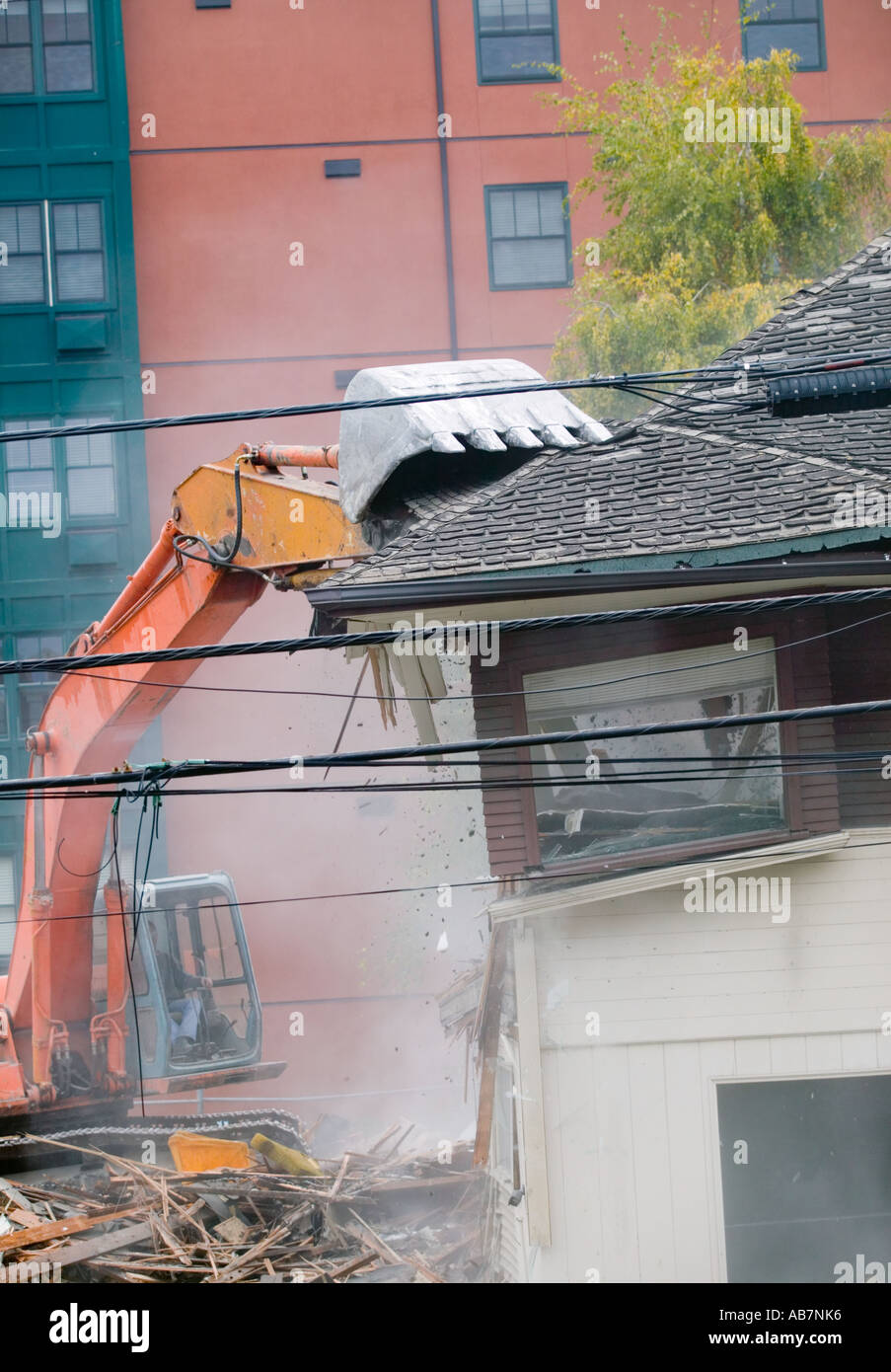 Demolishing a house Stock Photo Alamy