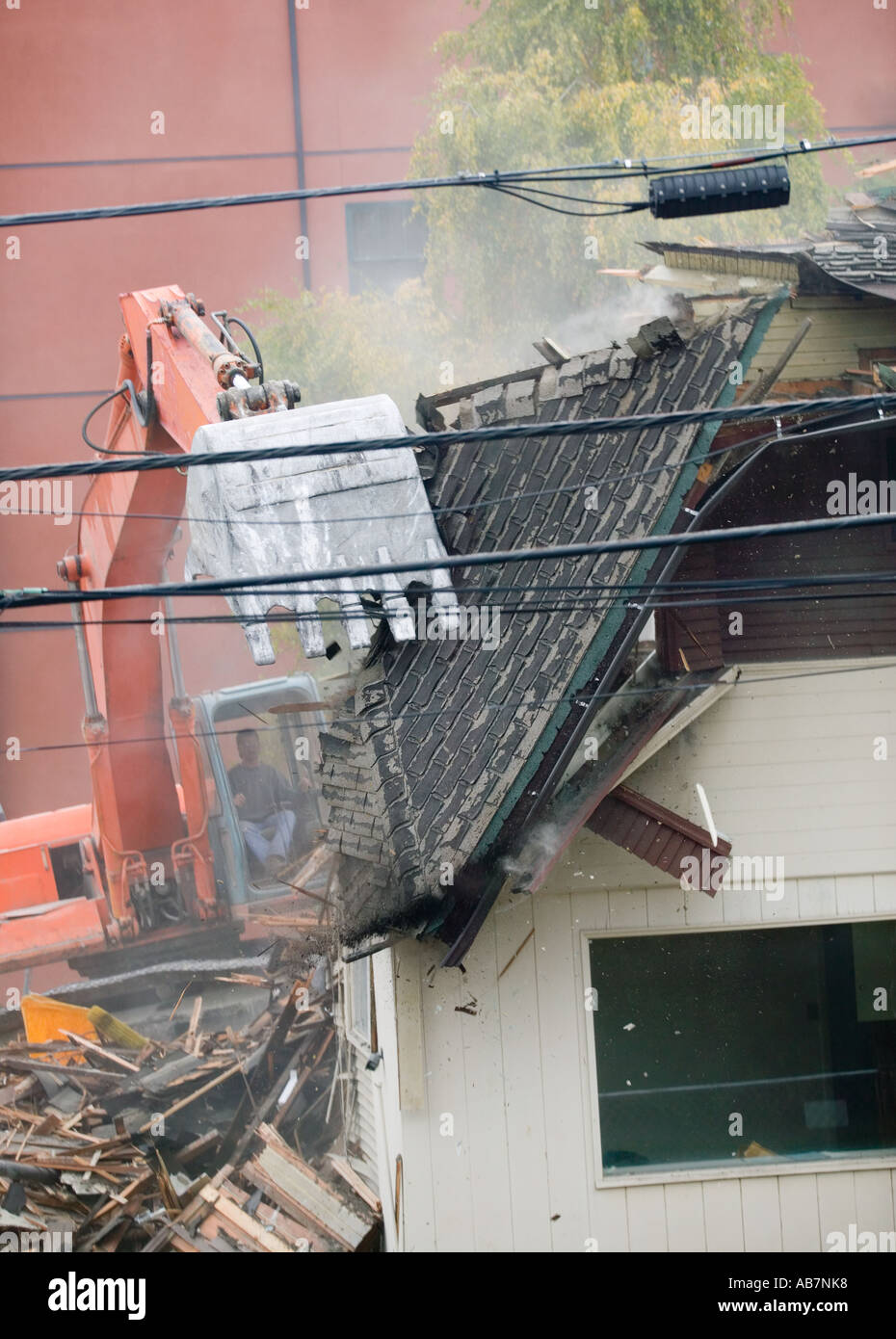 Demolishing a house Stock Photo Alamy