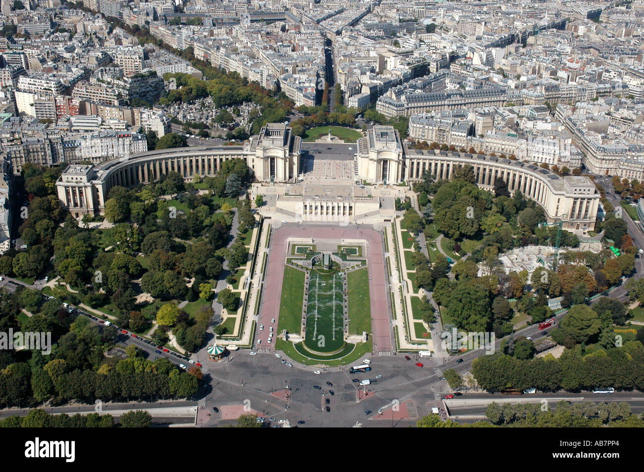 Trocadero , Paris France,view of Eiffel tower Stock Photo