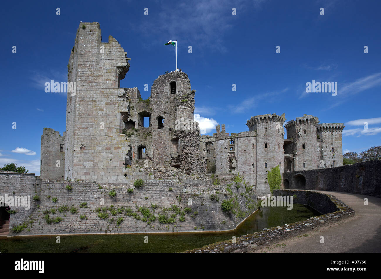 Raglan Castle Monmouthshire South East Wales Stock Photo Alamy