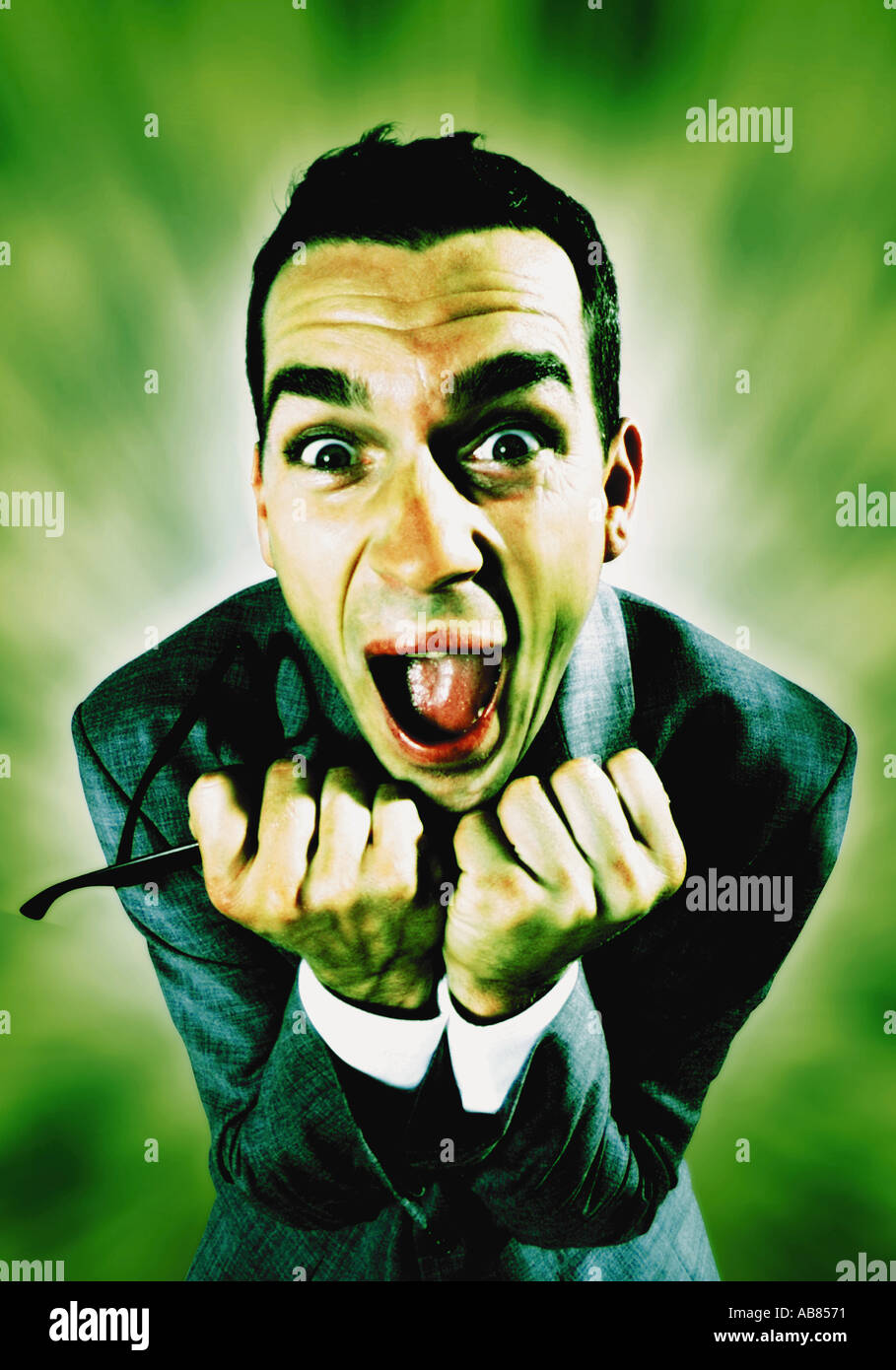 Screaming businessman Stock Photo