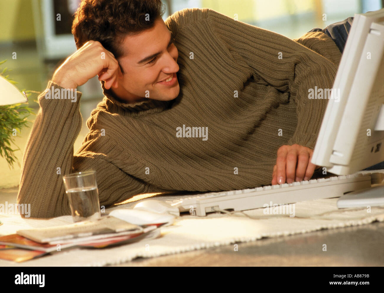 Man working from home Stock Photo