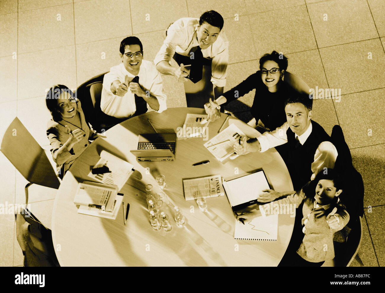 Aerial business meeting hi-res stock photography and images - Alamy
