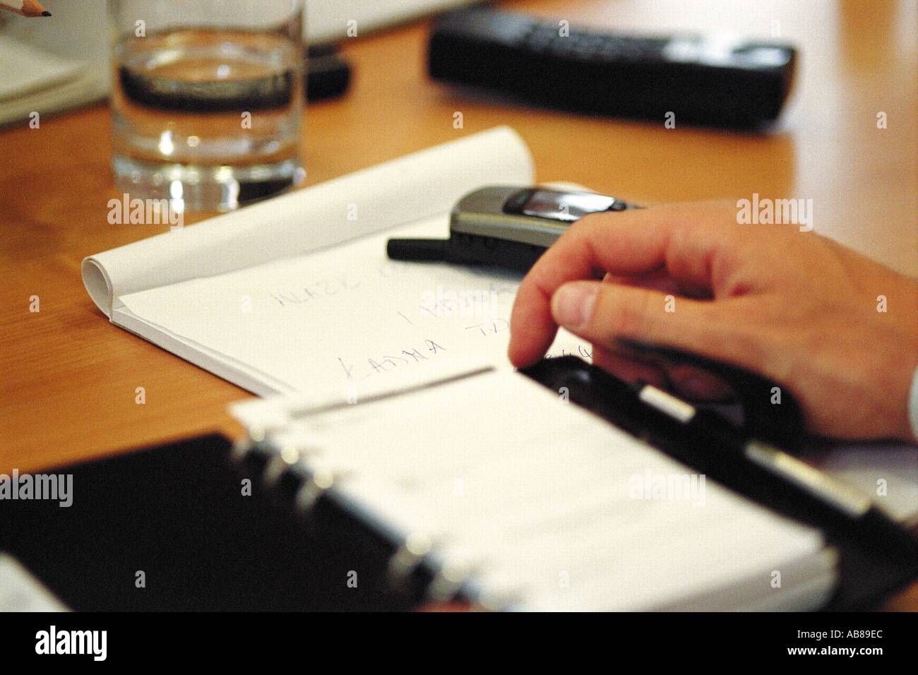 Personal organiser on a desk Stock Photo