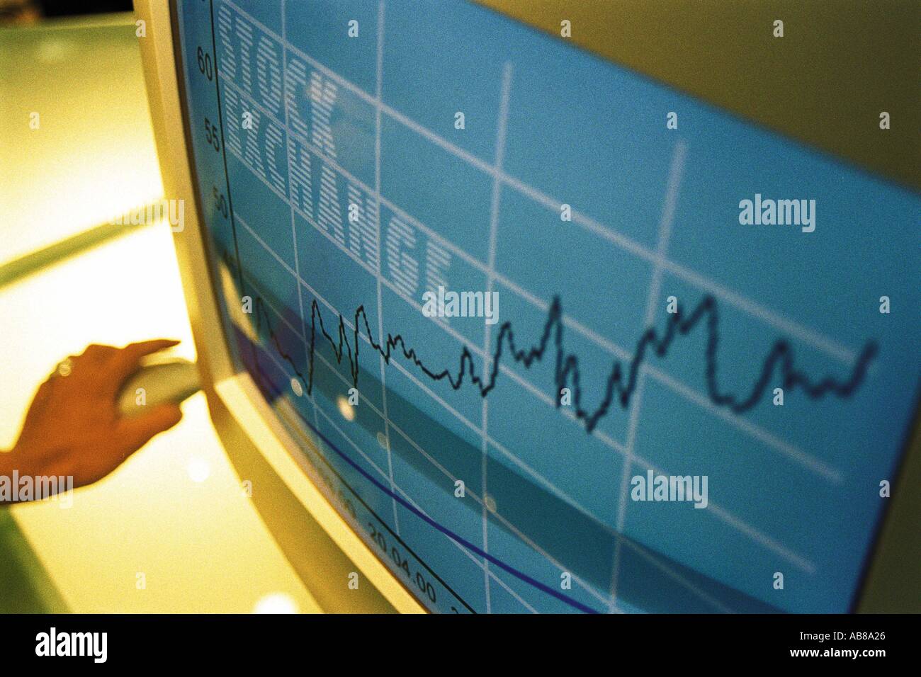 Graph on a computer Stock Photo - Alamy