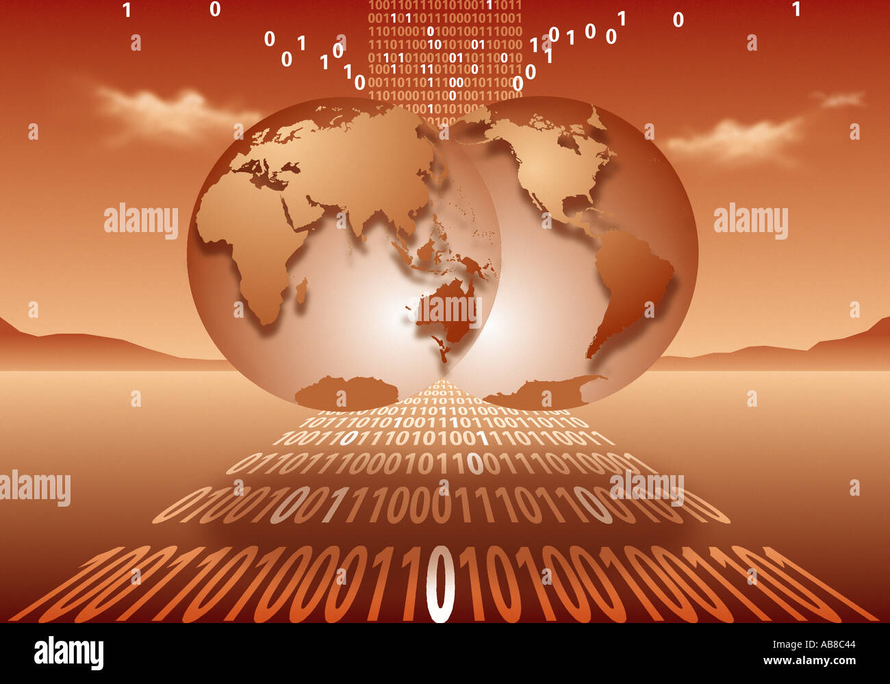 Binary world Stock Photo