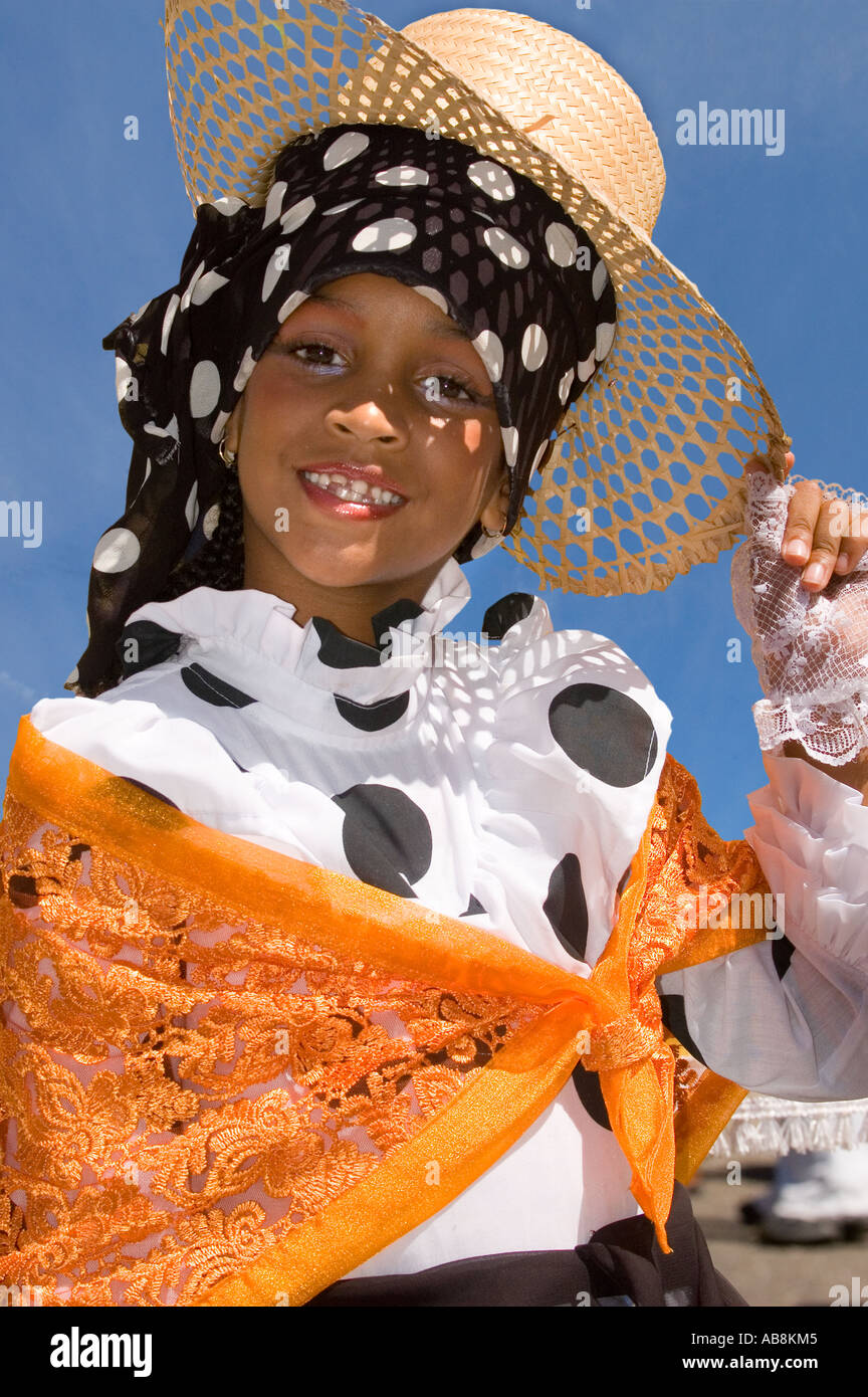 West Indies Trinidad Port of Spain Carnival 2006 Teen girl dressed in