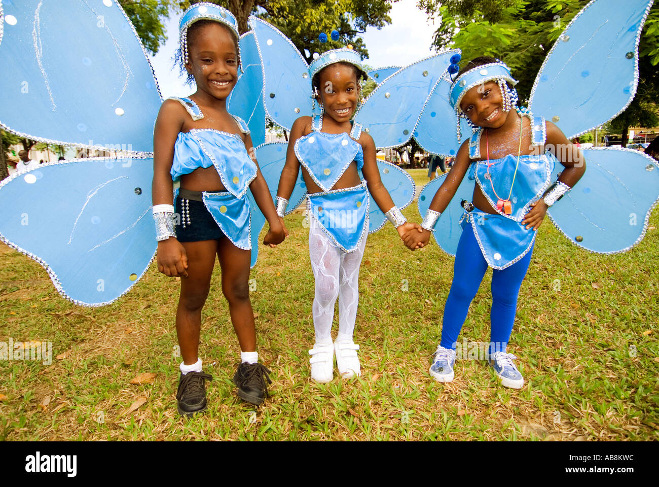 West Indies Trinidad Carnival Port of Spain Kids in colorful costumes  Kiddies Carnival Parade Stock Photo - Alamy